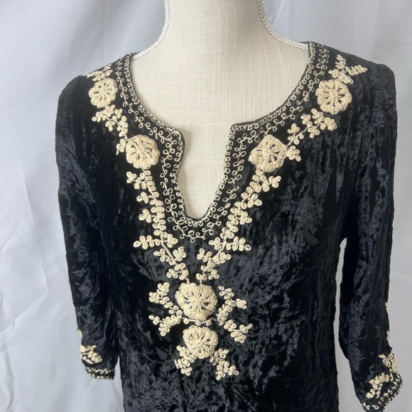 Soft surroundings velvet embroidered kaftan tunic - Picture 4 of 10